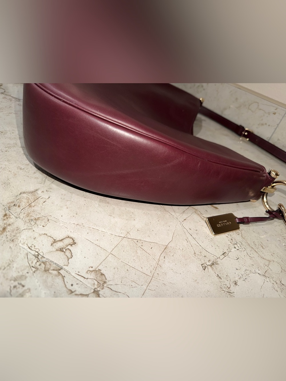 Coach Nomad Burgundy Leather Hobo with Gold Hardware - Picture 12 of 15